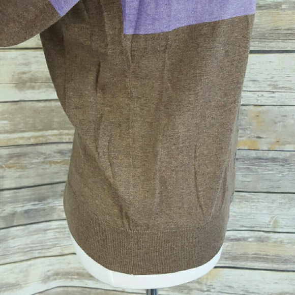 Chic Colorblock Cardigan - Brown, Purple, and Gold - Picture 4 of 8